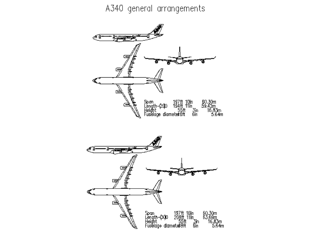 A-340 Airplane - Views