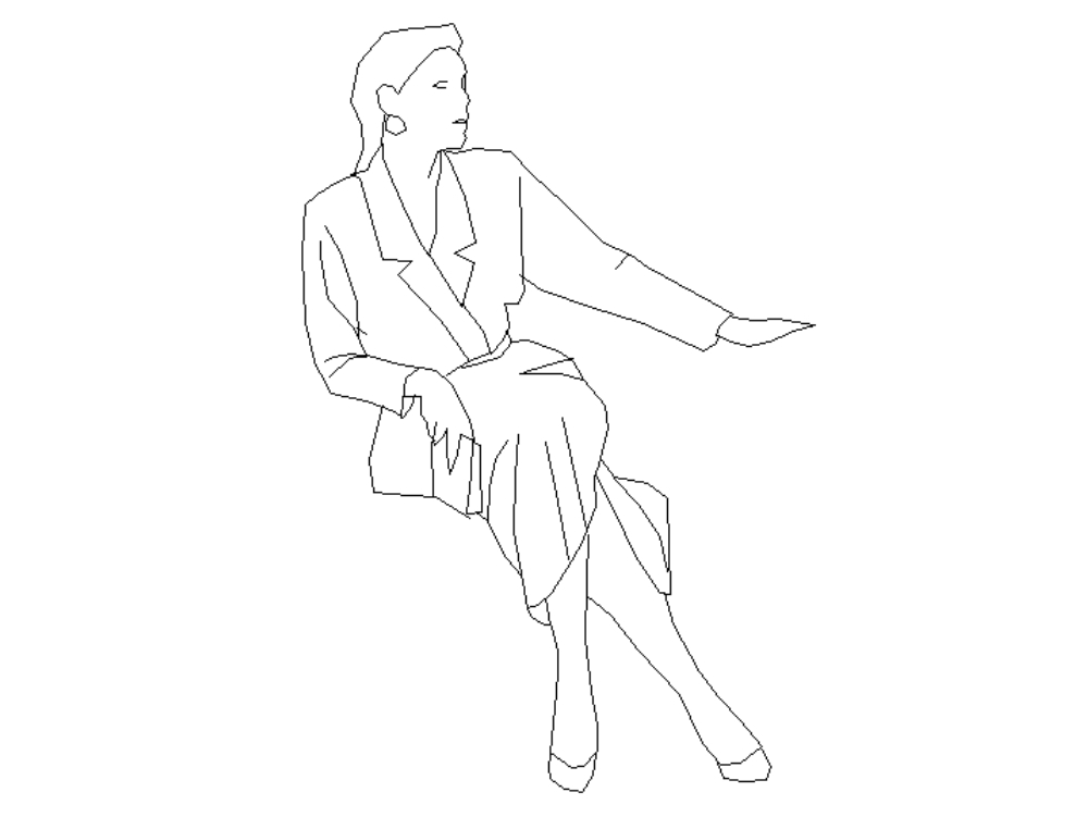 Sitzende Frauensilhouette