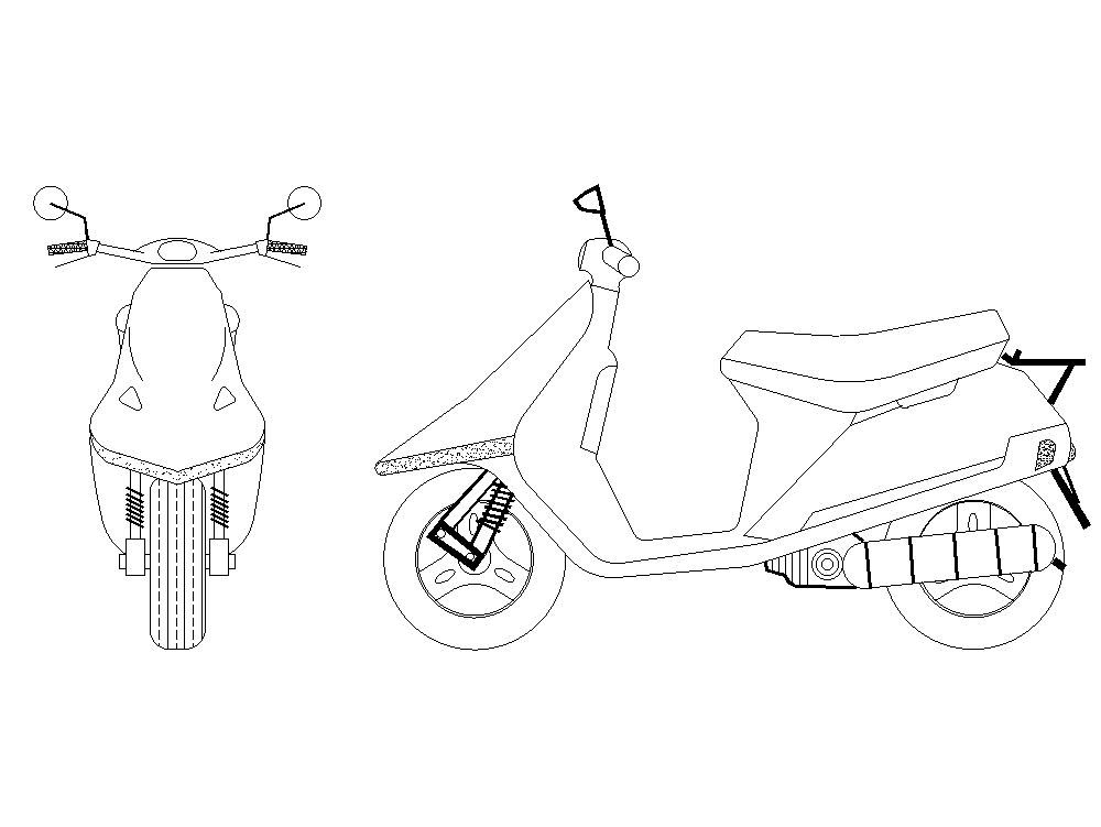 Desenho de motocicleta de scooter