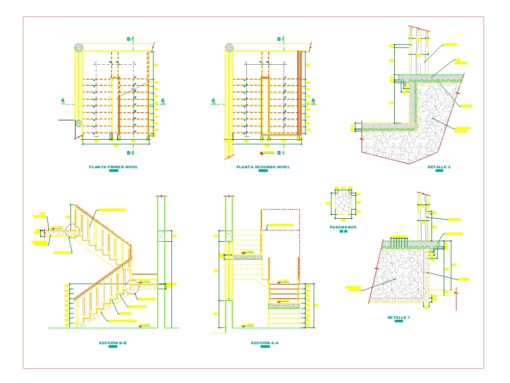 U escada em AutoCAD Baixar CAD 119 34 KB Bibliocad