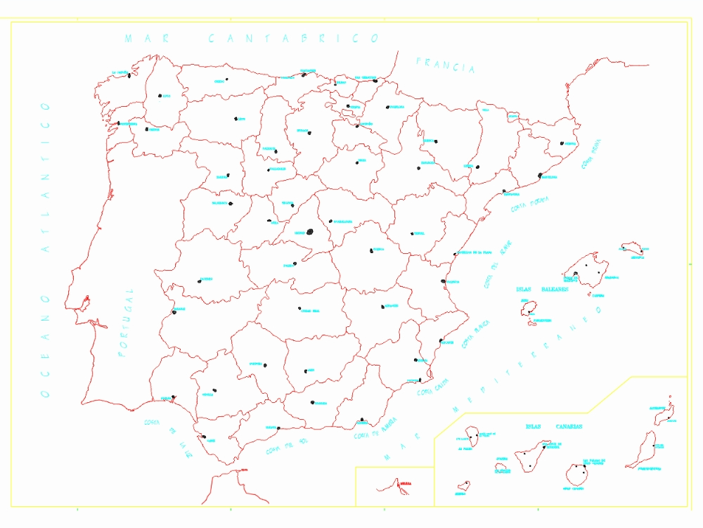 Territorial division map