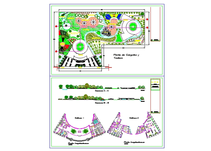 Botanic park in AutoCAD | CAD download (1.16 MB) | Bibliocad