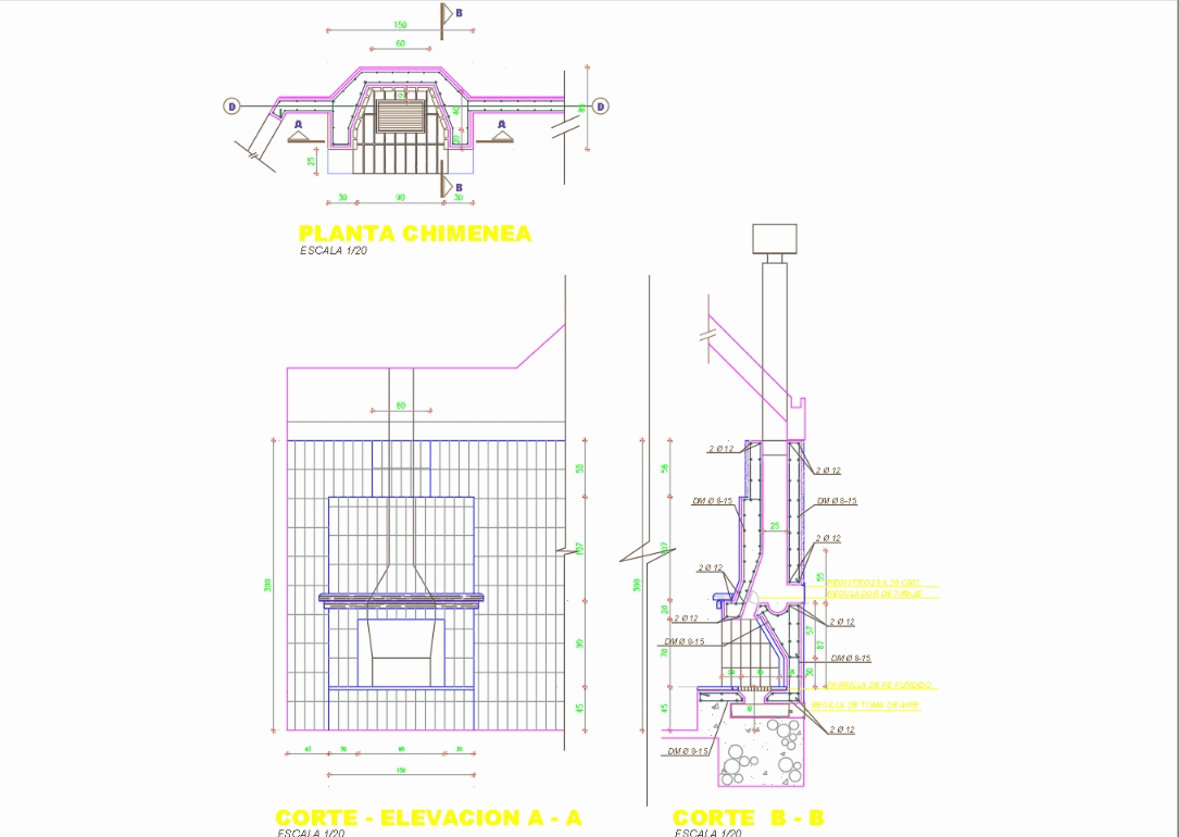 Chimenea en AutoCAD | Descargar CAD (56.8 KB) | Bibliocad