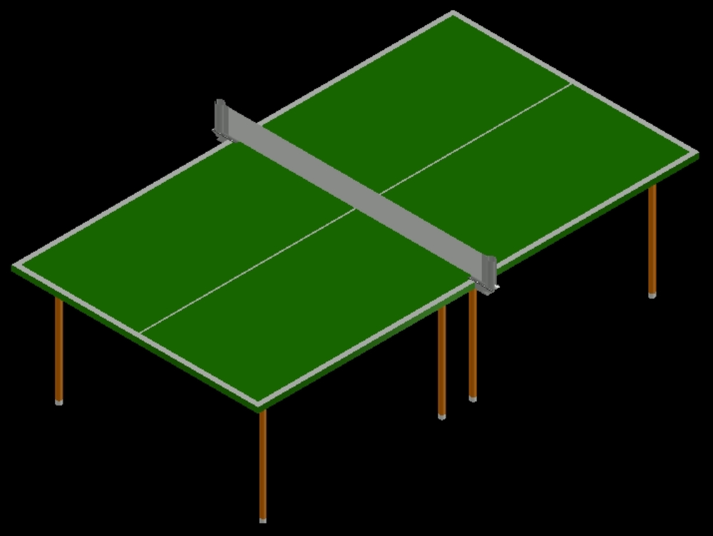Mesa de ping pong en 3D.