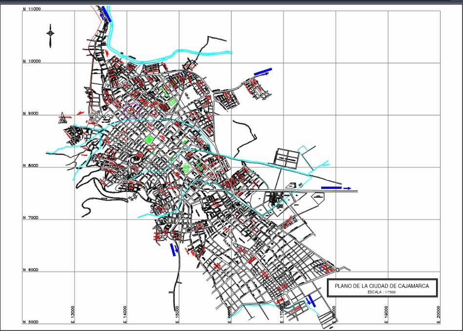 Stadtplan von Cajamarca