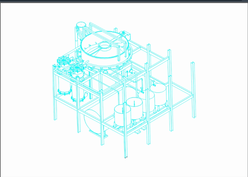 Vista superior para tratamiento de JUGO DE CAÑA DE AZUCAR - Isometric