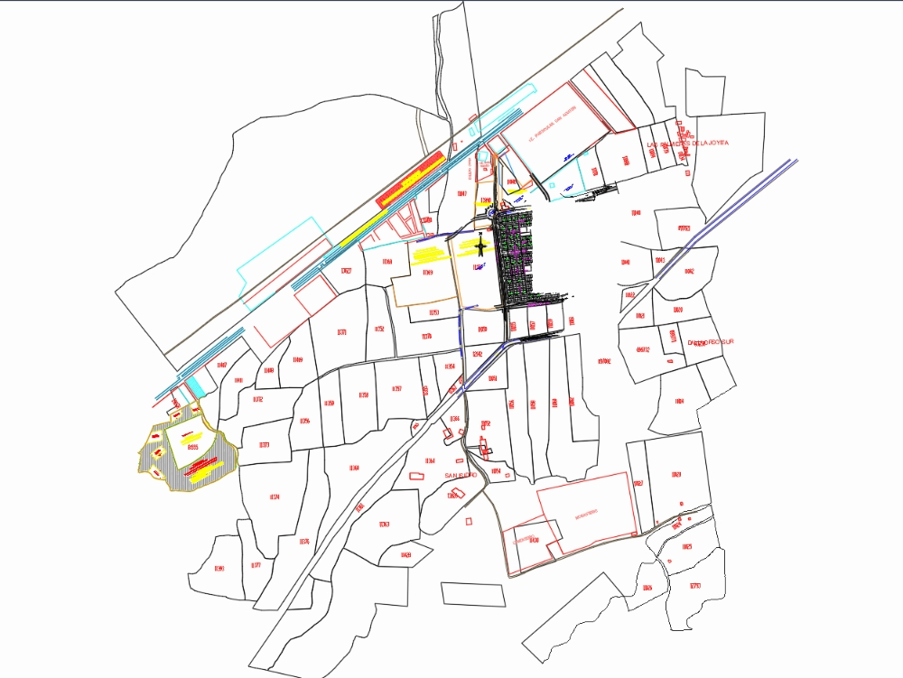 Stadtplan mit Unterteilung