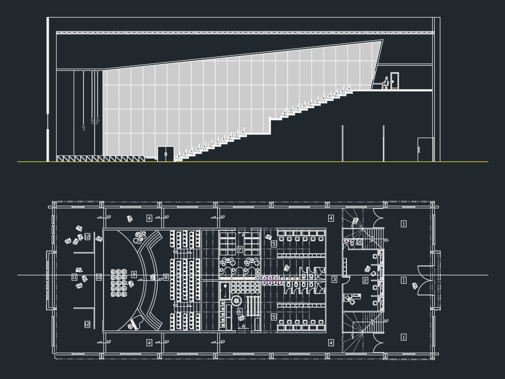 Theater in AutoCAD | CAD download (265.16 KB) | Bibliocad