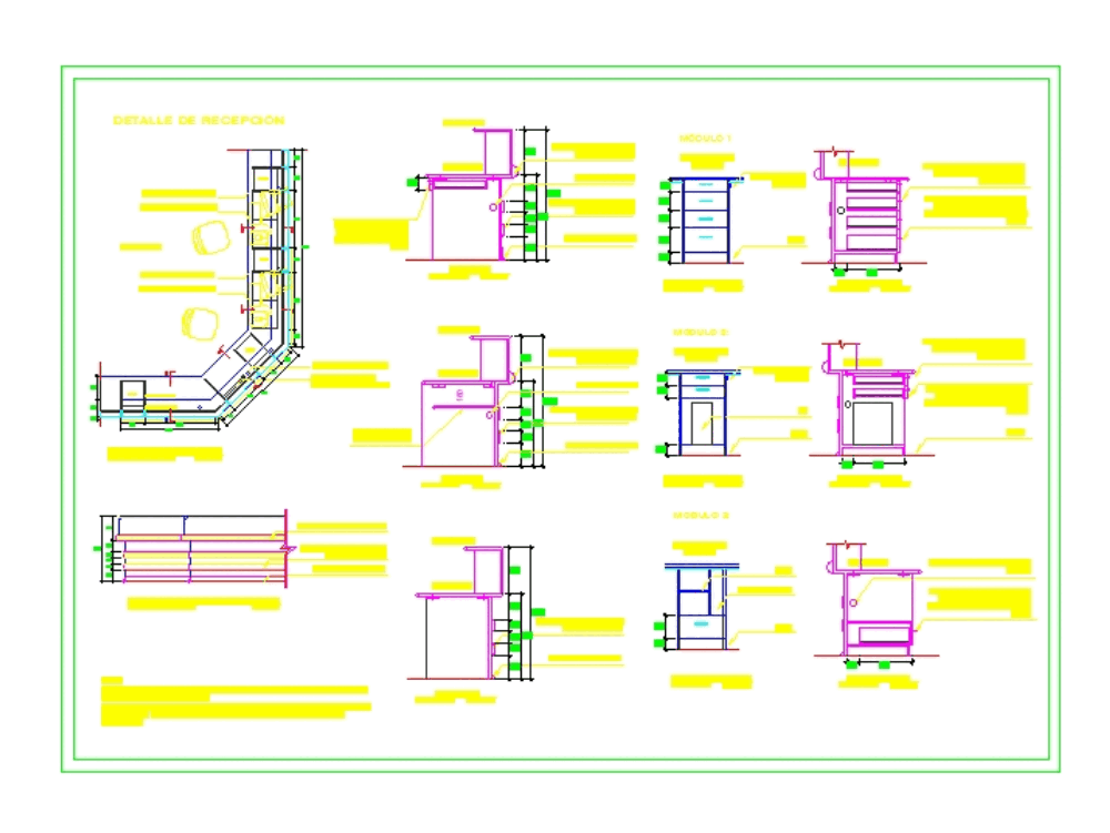 Detalle de mueble de recepción en AutoCAD CAD 108 53 KB 