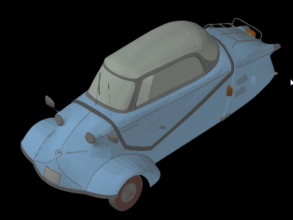 Automobil in 3D.
