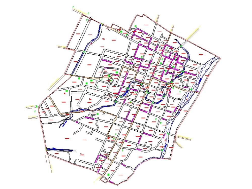 Carte urbaine d'Ajuchitlan del Progreso - Mexique.