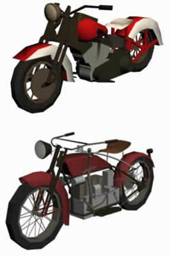 Motocicletas clássicas 3d