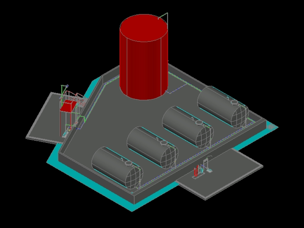 Tanks and cistern in 3d.