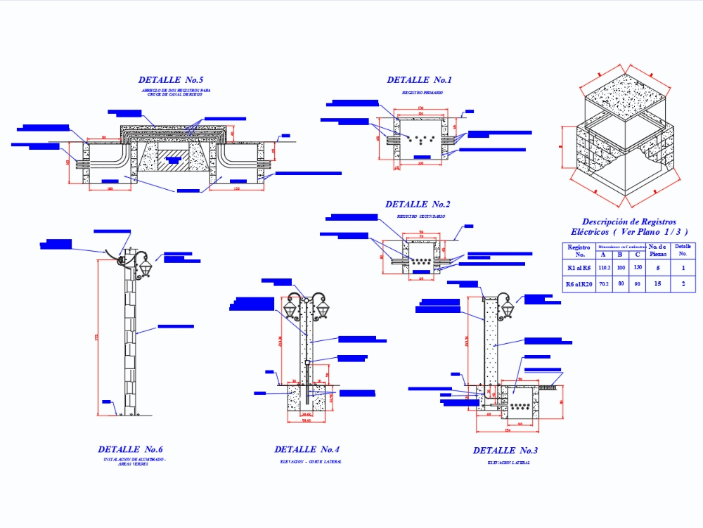 Registros electricos para luminarios (73.32 KB) | Bibliocad
