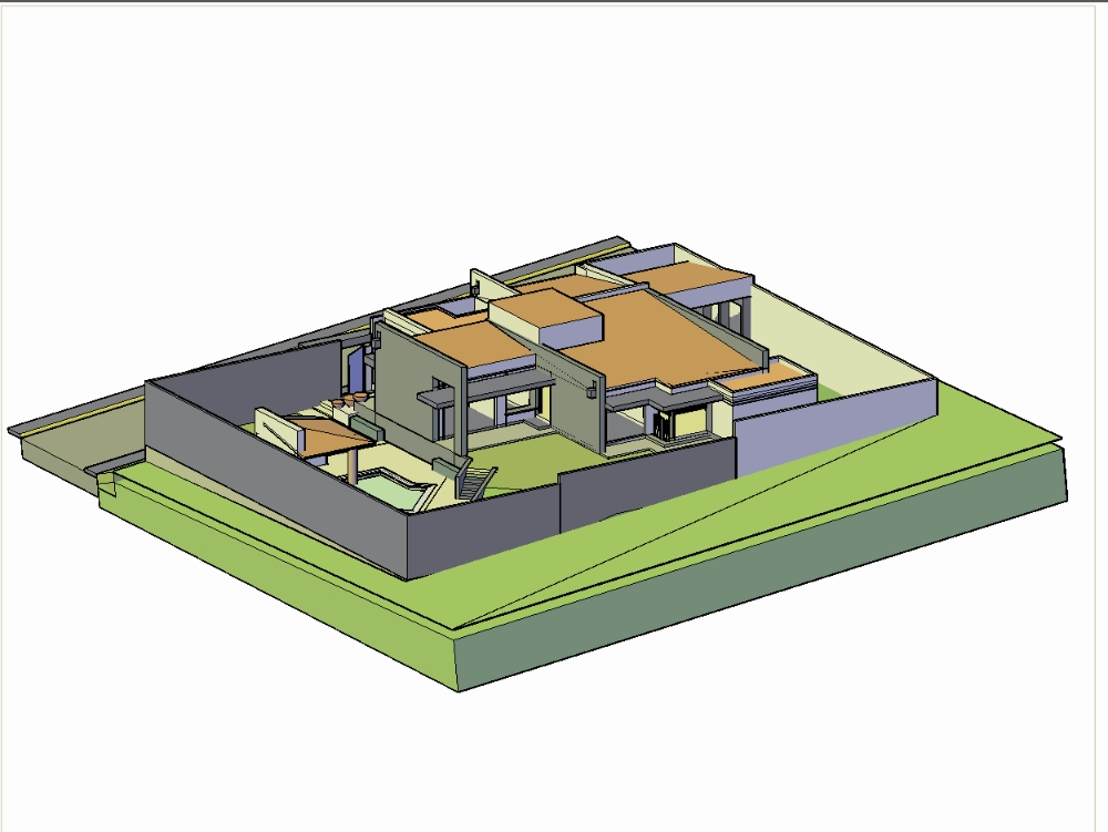 3D-Haus mit Pool