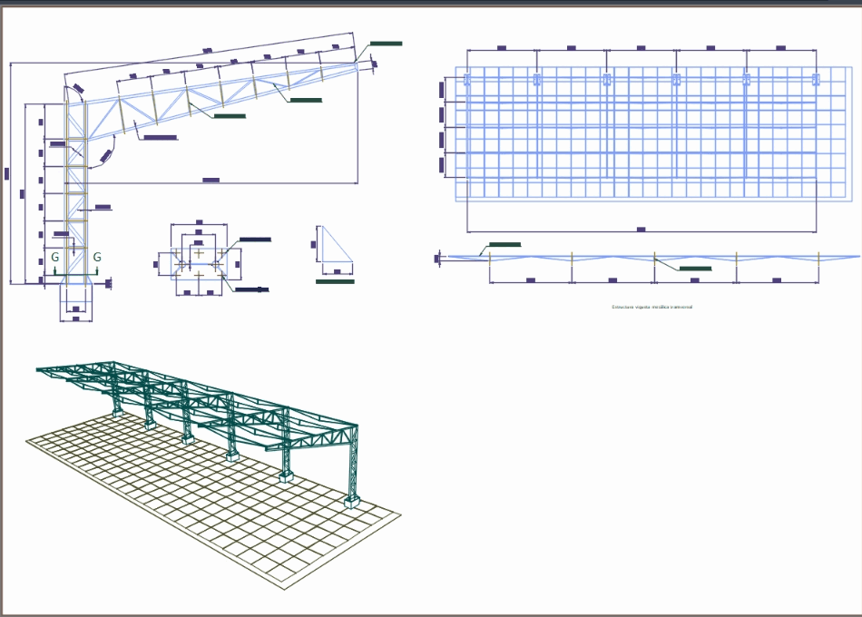 Estructura para Cobertura de taller mecánico