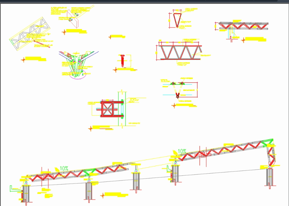 Estructura metalica triangular en AutoCAD | CAD (221.86 KB) | Bibliocad