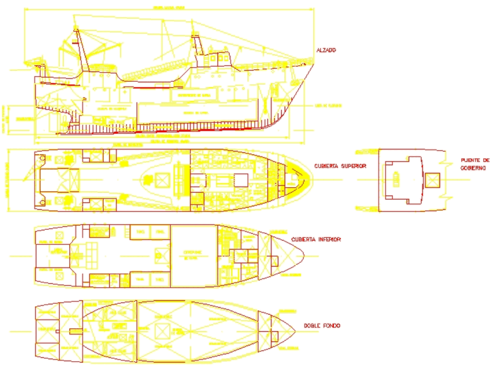 Fishing boat in AutoCAD | CAD download (147.27 KB) | Bibliocad