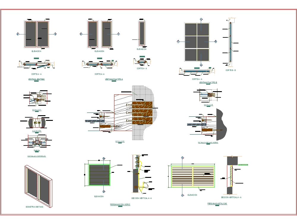 Louver Detail DWG Several windows in AutoCAD CAD download 414 37 KB 