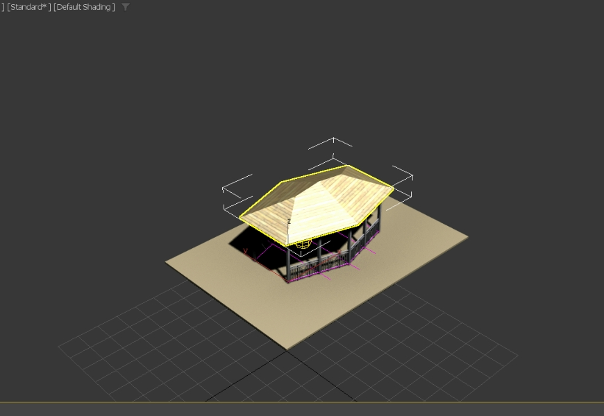 3D überdachter Pavillon