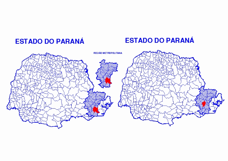 Mapa do Estado de Paraná - Brasil