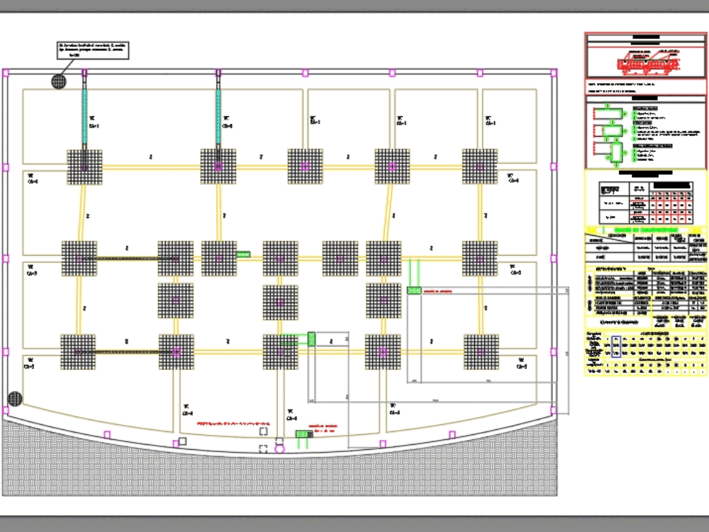 Planos De Cimentacion Con Detalles En Dwg Autocad Cimentaciones 64A