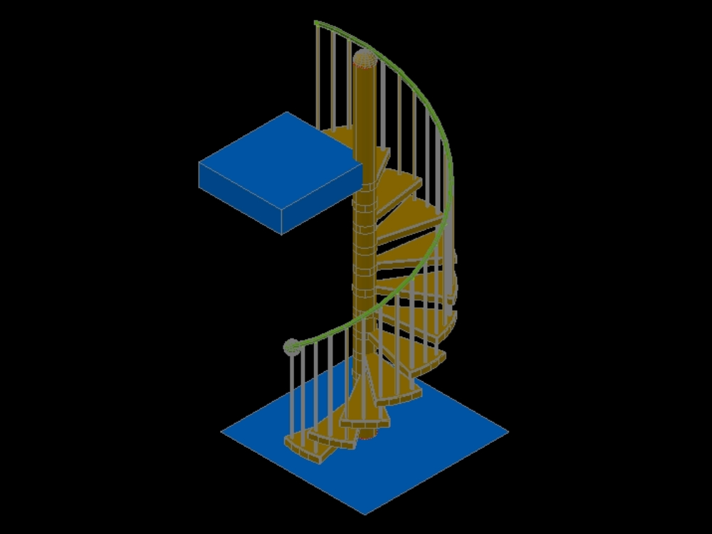 Spiral staircase in 3d.