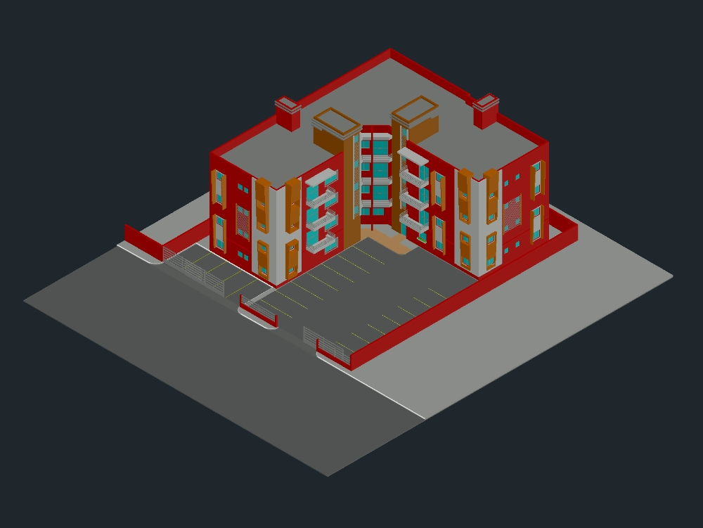 Edificio de Apartamentos en 3D