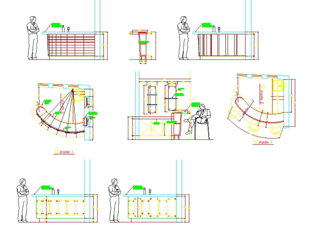 Salão de festas - bar em AutoCAD, Baixar CAD (3.73 MB)