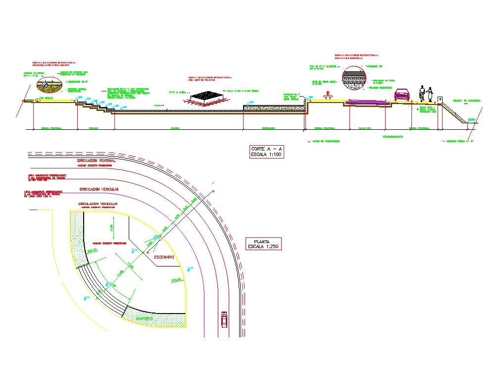 Teatro Aire Libre En Autocad Descargar Cad 92 96 Kb Bibliocad