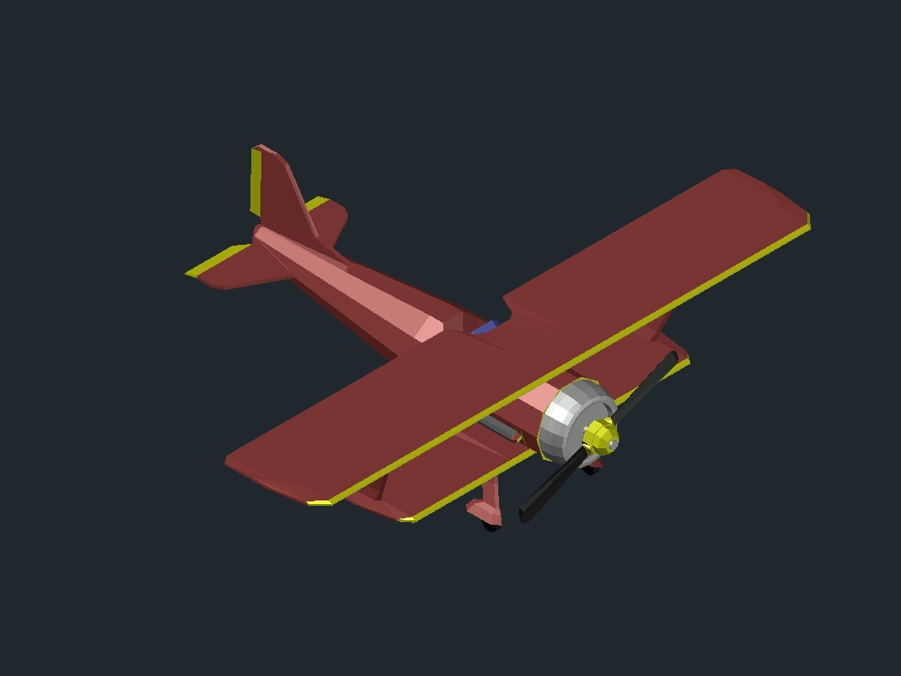 Airplane 3d - biplane