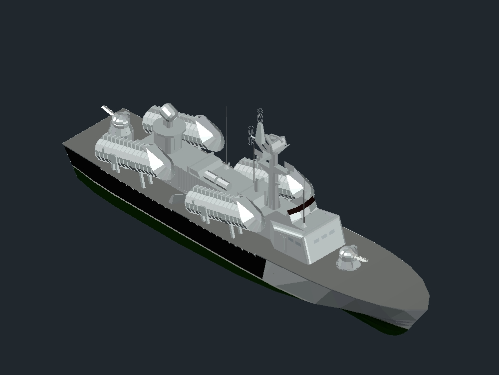 navio militar 3d