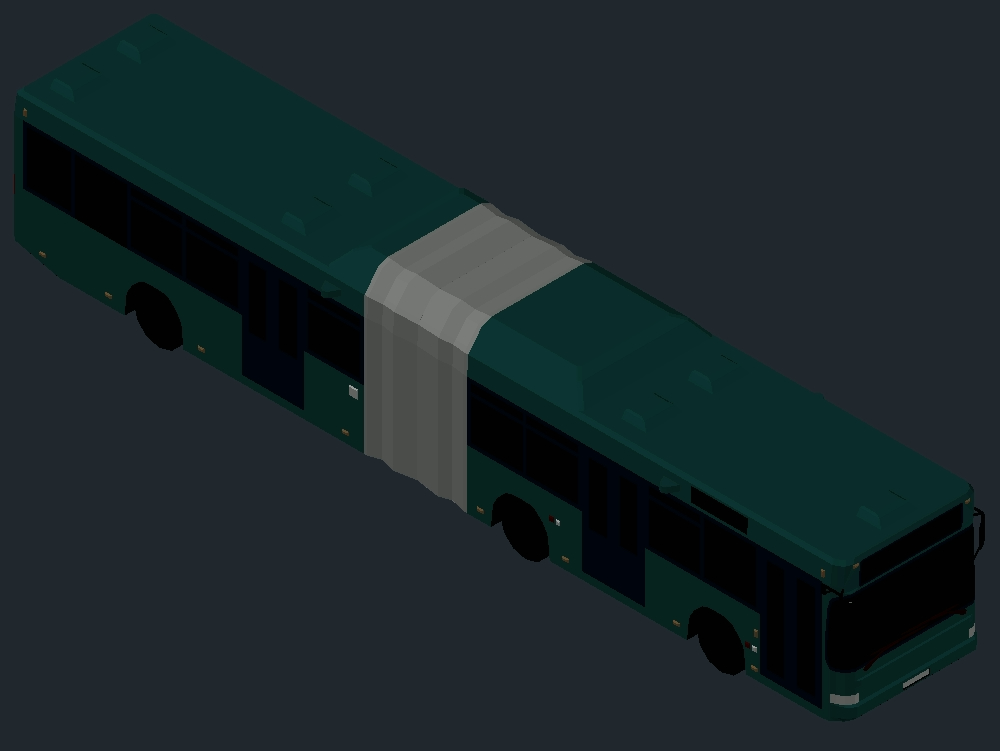 ônibus articulado 3D