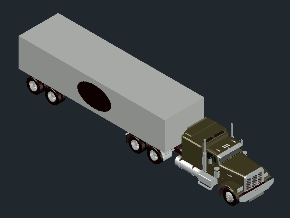 camion semi-remorque modèle 3D