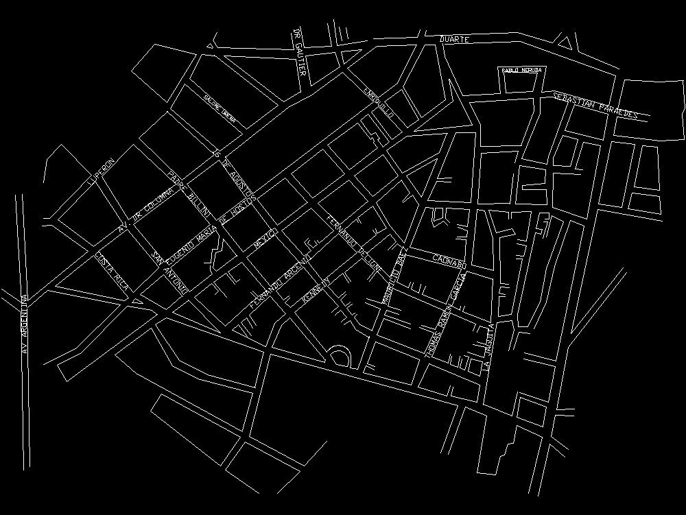 Street map Republica Dominicana dxf dwg autocad