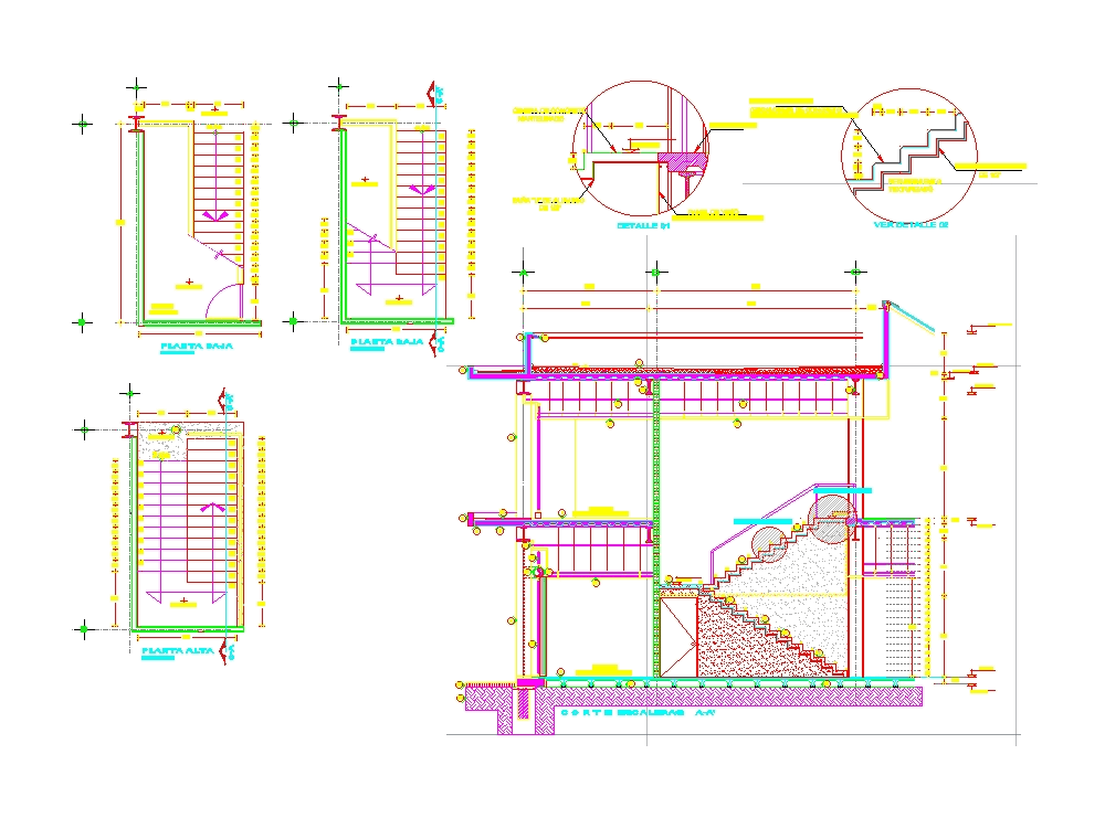 Stair way constructive detail in AutoCAD | CAD (416.02 KB) | Bibliocad