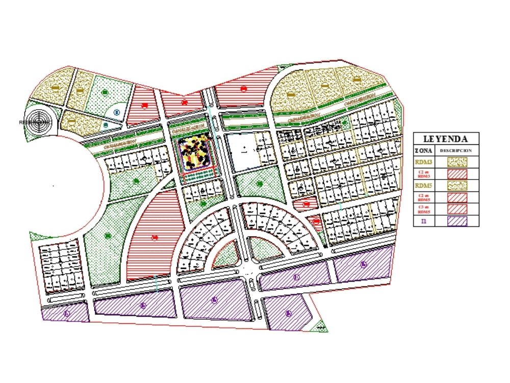 Zonificacion En Ladera Lotizacion En Autocad Cad Mb Bibliocad