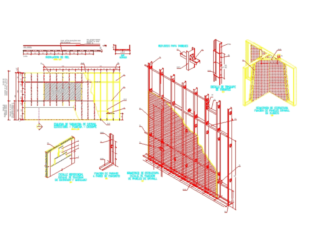 Constructive Detail In Drywall En Autocad Cad 232 89 Kb