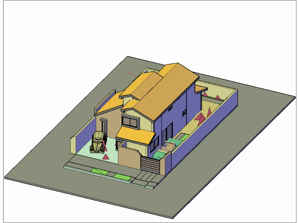 Rustikales Einfamilienhaus in 3D