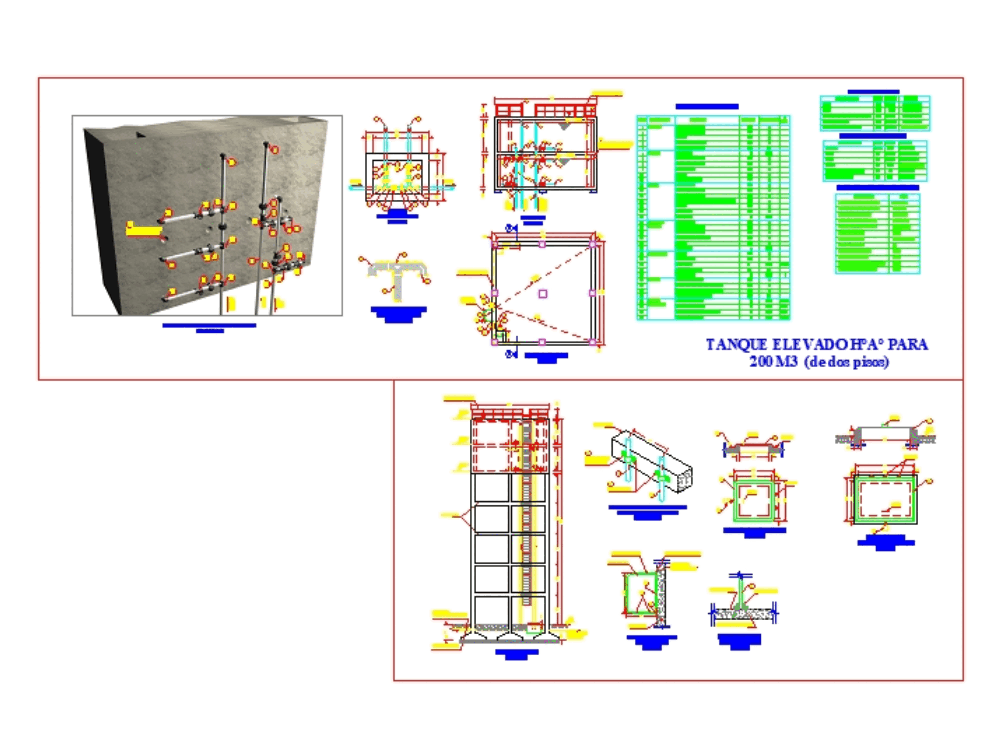 Elevated water tank in AutoCAD | CAD download (1.04 MB) | Bibliocad