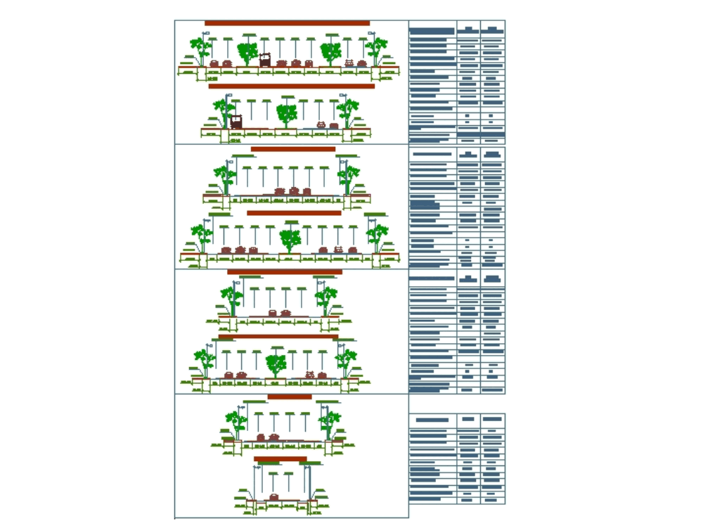 Road sections and technical specifications