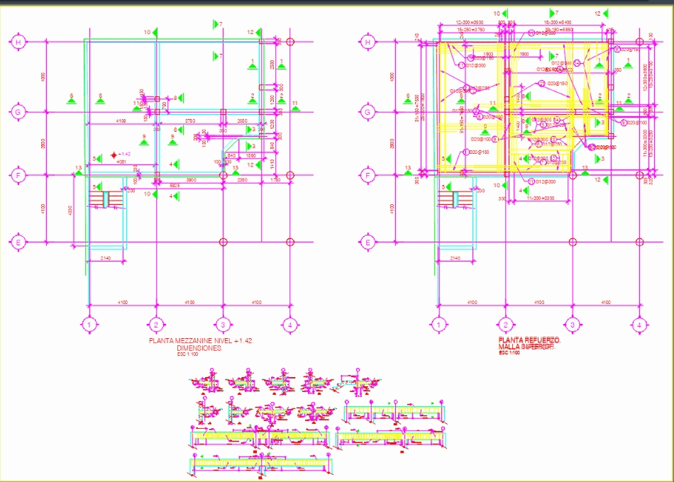 Plano De Estructura Concreto Armado En Autocad Cad 46 3101