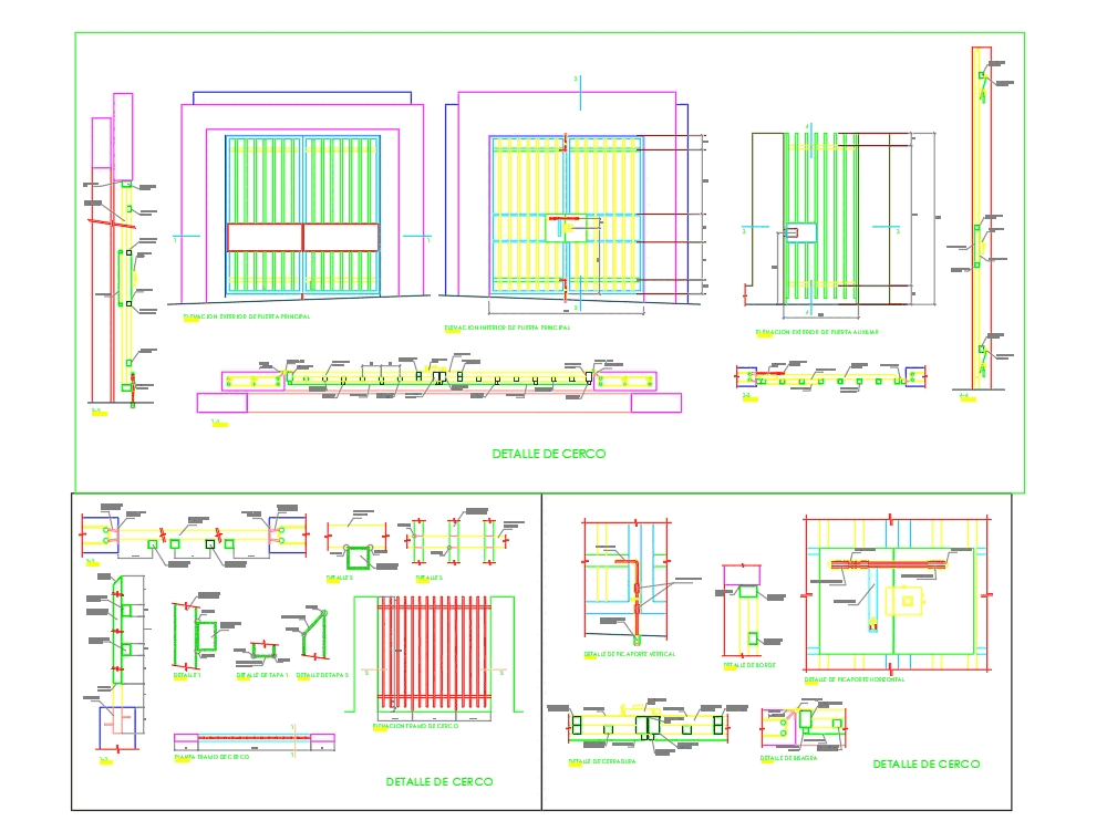 Fence detail in AutoCAD | CAD download (185.98 KB) | Bibliocad