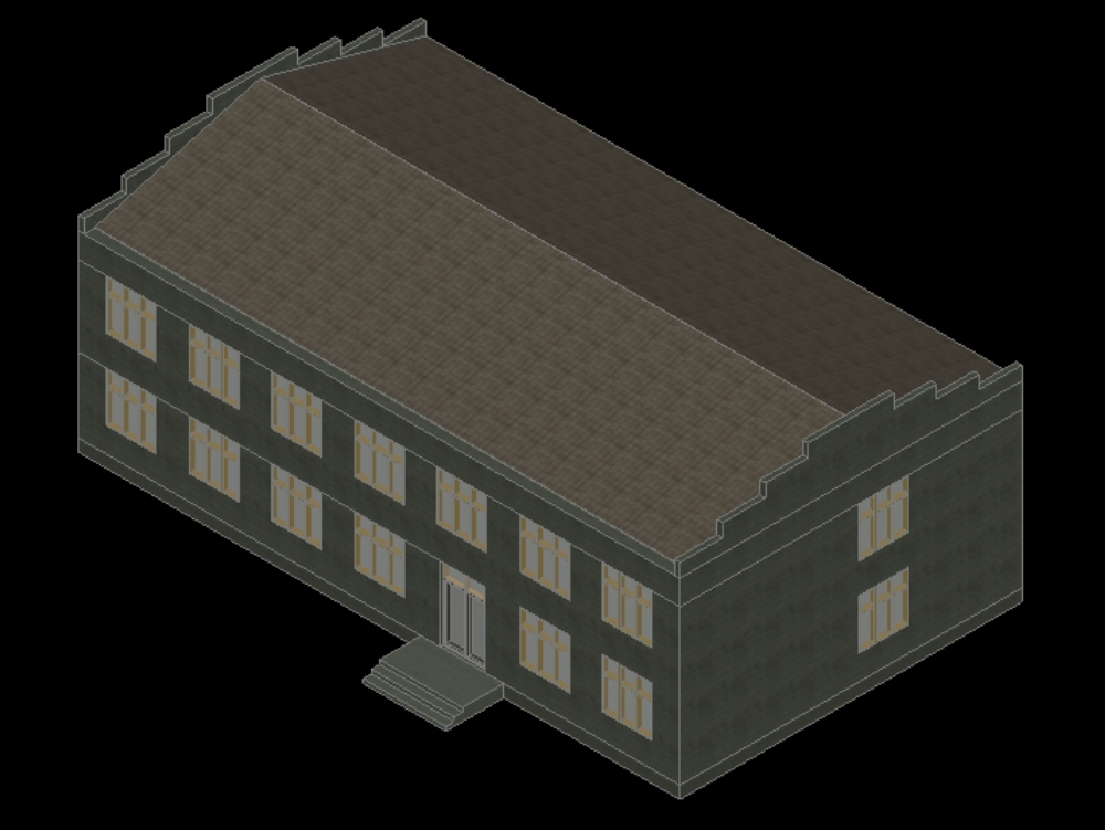 Industriegebäude in 3D.