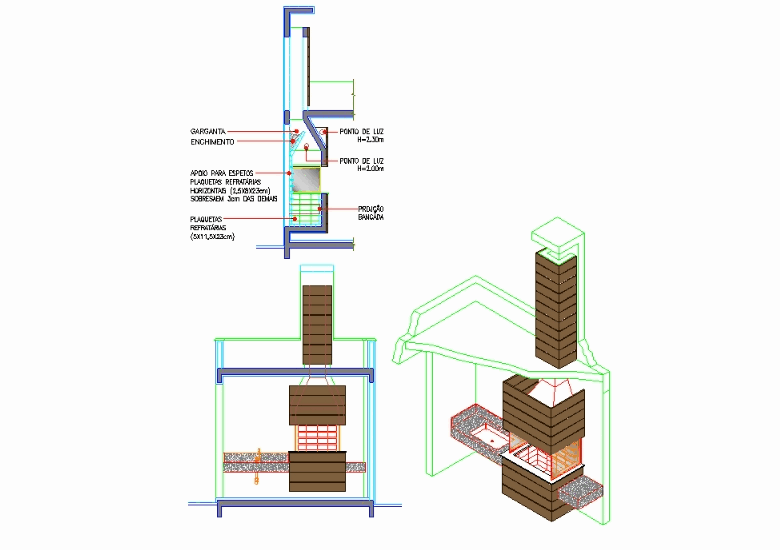 Projetos Área de Churrasqueiras e Lazer Dwg - Download