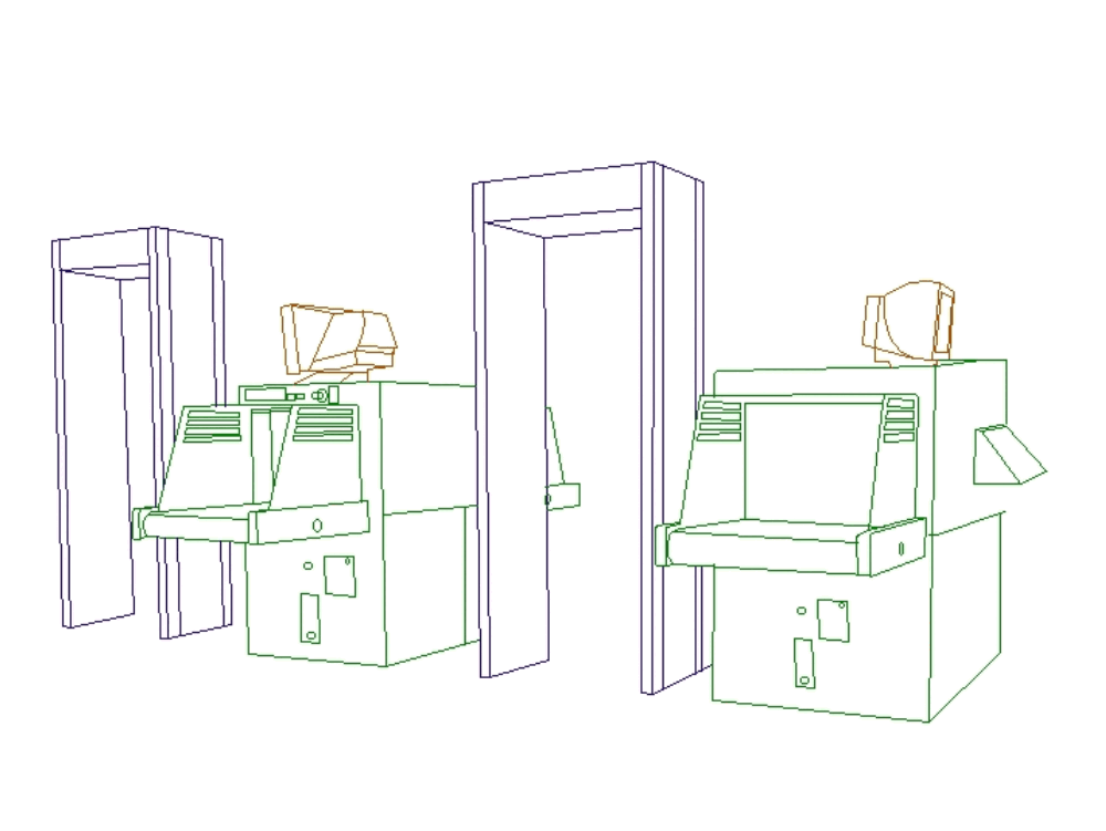 Airport metal detector in AutoCAD Download CAD free (21 KB) Bibliocad