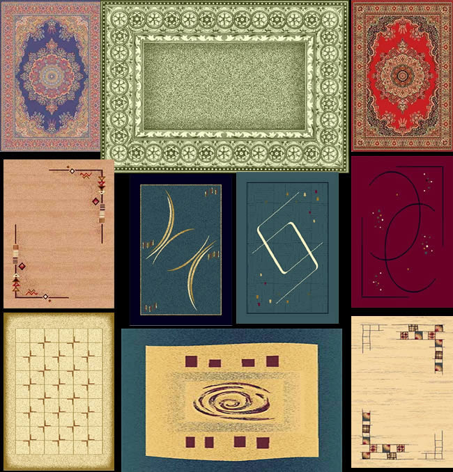 Persian rugs / rugs in top view