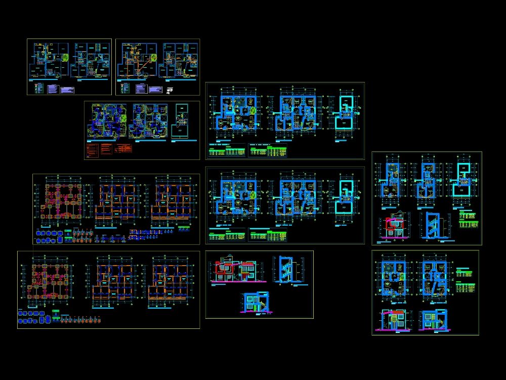 Bi family housing in AutoCAD | CAD download (1.98 MB) | Bibliocad