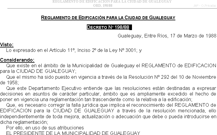 Regalmento Gualeguay