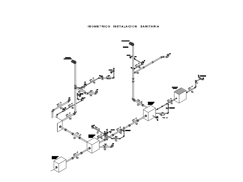Isometric detail type  hydraulic and sanitary